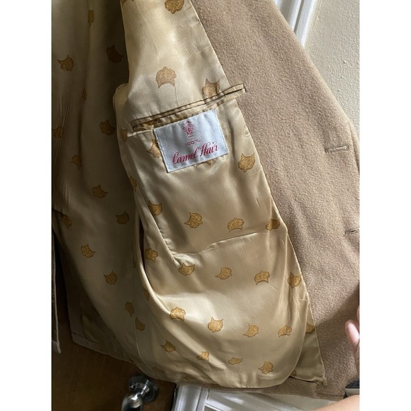 Vintage A Delta Ltd By Mel Burns Tan 100% Camel Hair Sport Coat Blazer 2 Button - Picture 6 of 16